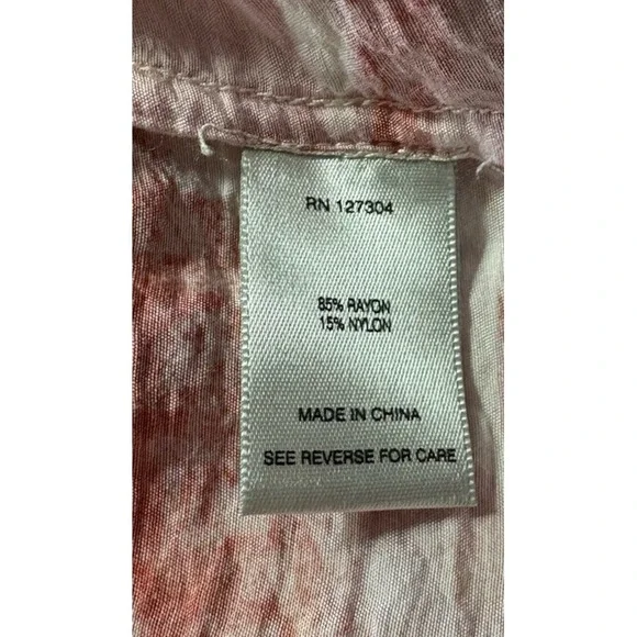 John Mark Tunic Top Women 1X Button Up Floral Long Line Boho Lightweight - Picture 7 of 9